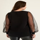 Puff-Sleeve French Terry Sweatshirt image number null