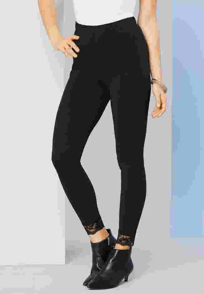 Lace Trim Essential Stretch Legging image number 3
