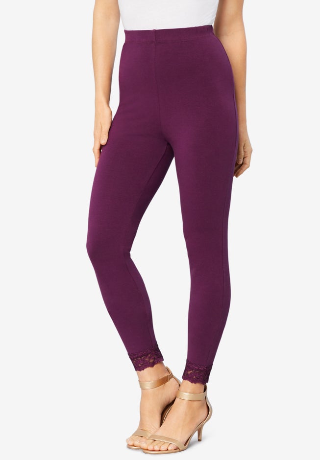 Lace Trim Essential Stretch Legging image number 0
