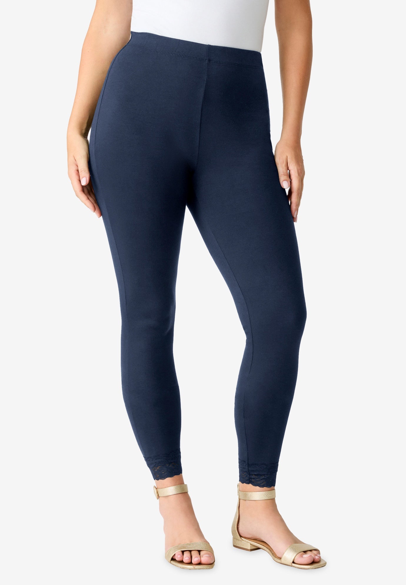 Lace Trim Essential Stretch Legging image number 0