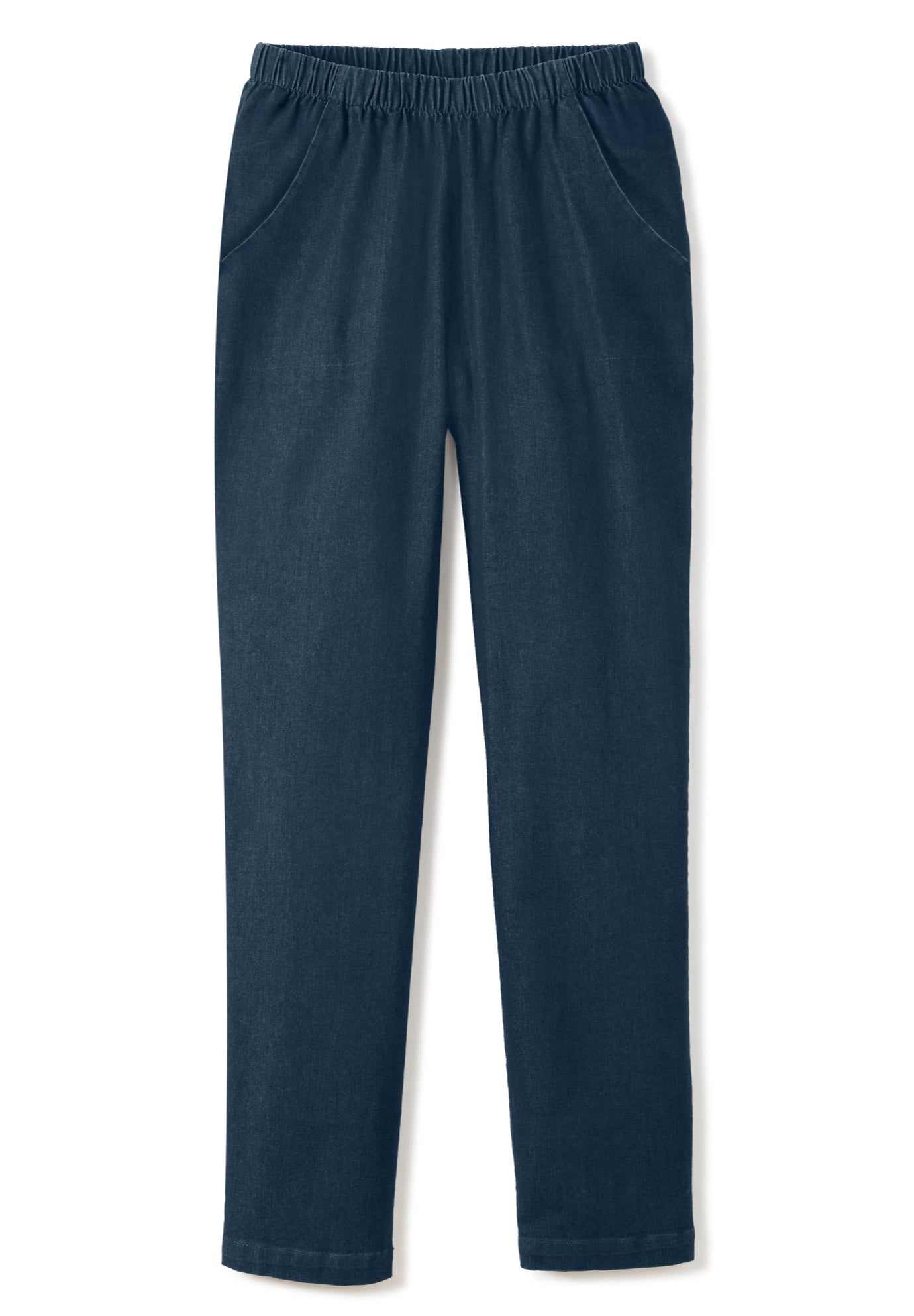 Straight Leg Fineline Pull-On Stretch Denim Jeans image number 5