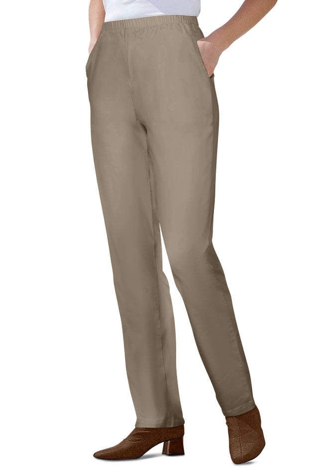 Straight Leg Fineline Pull-On Stretch Denim Jeans image number 2