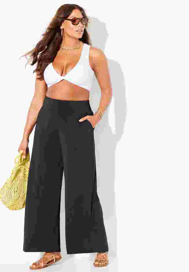 Pack & Go Wrinkle-Resistant Cover Up Wide Leg Pant image number 5
