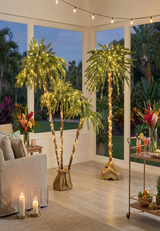 Pre-Lit 3-Branch Palm Tree image number 5
