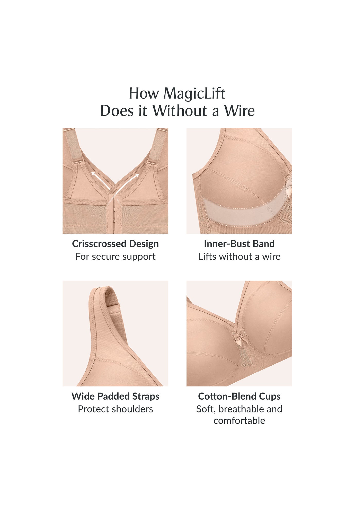 Glamorise® Magic Lift® Medium-Impact Wireless Sport Bra 1005 image number 4