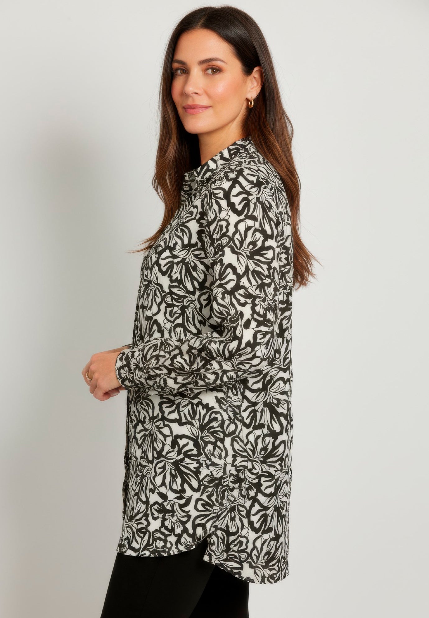 Georgette Button Front Tunic image number 1