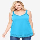 Lace-Trim V-Neck Tank image number null