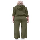 Wide Leg Fleece Sweatpant With Drawstring Waist image number null