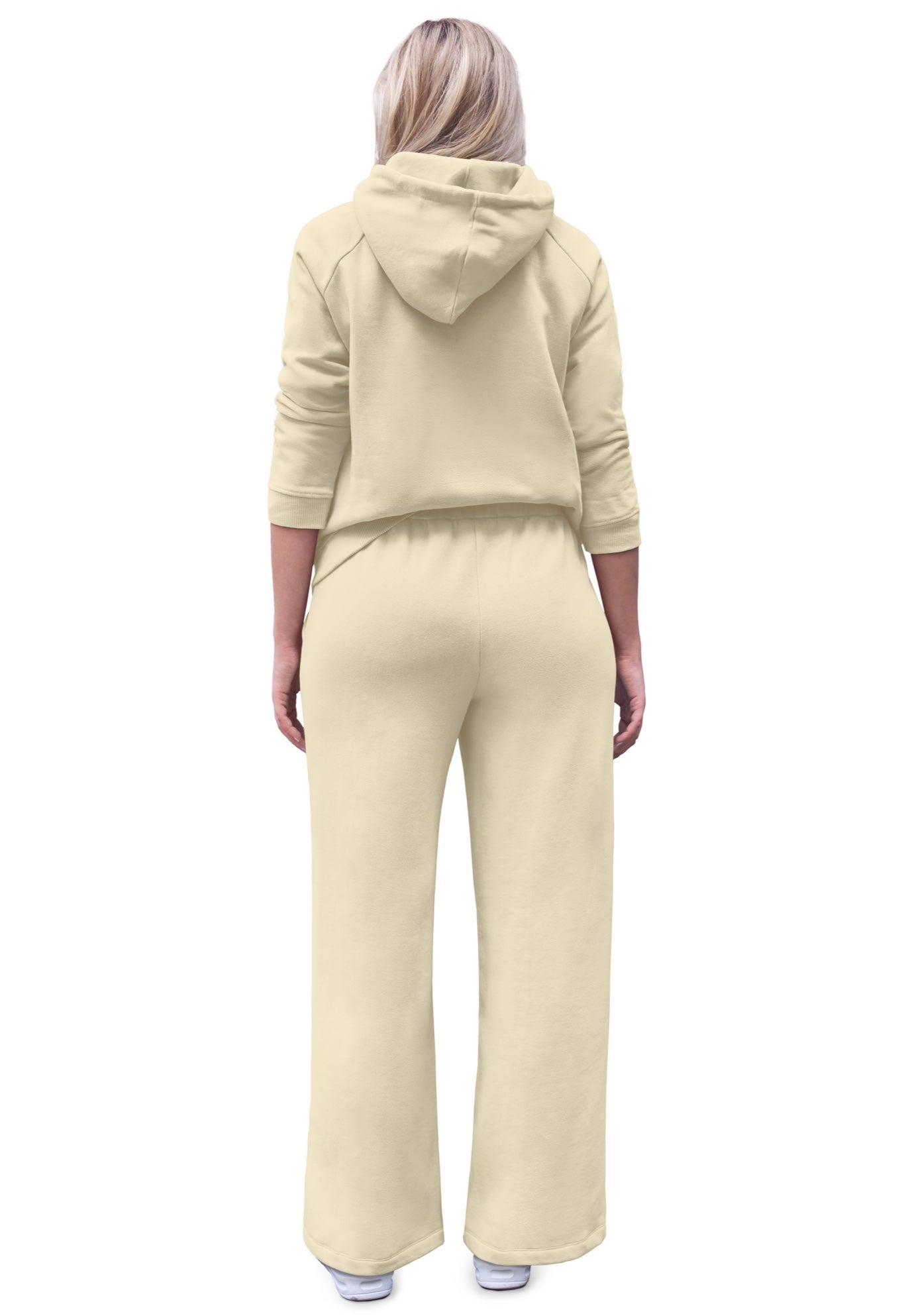 Wide Leg Fleece Sweatpant With Drawstring Waist image number 1