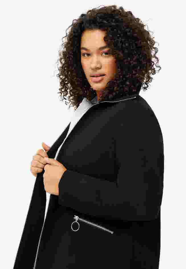 Zip-Front A-Line Coat With Back Inverted Pleat image number 3