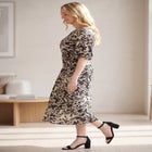 Satin Keyhole Empire Midi Dress image number null