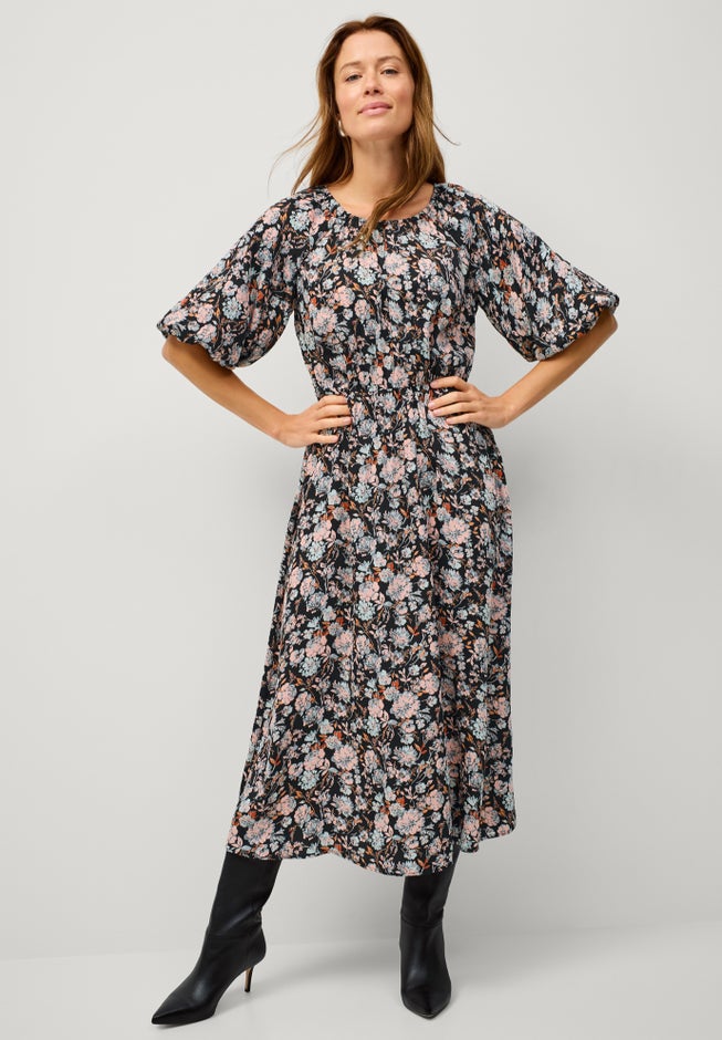 Satin Keyhole Empire Midi Dress image number 0