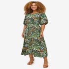 Satin Keyhole Empire Midi Dress image number null