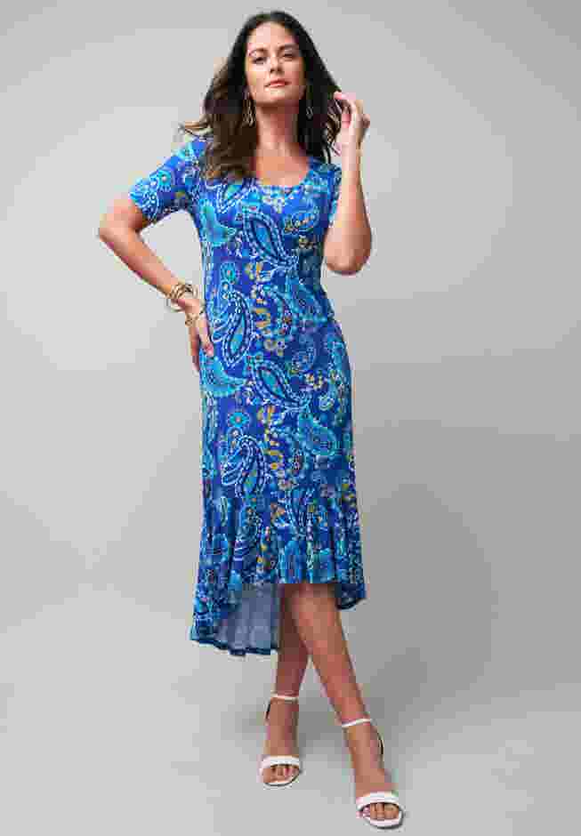 Stretch Knit Flounce Hem Maxi Dress image number 0