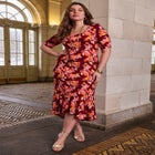 Stretch Knit Flounce Hem Maxi Dress image number null