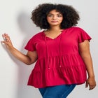 Lani Flutter Sleeve Tiered Top image number 0