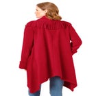 Fringed Shawl Collar Fleece Jacket image number null