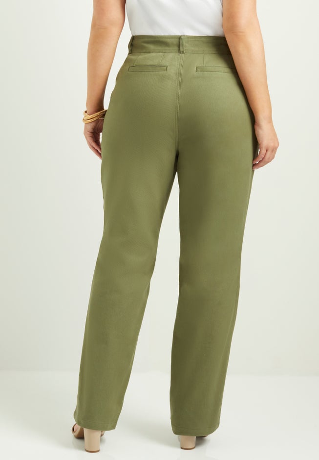 Straight-Leg Pleated Trousers image number null