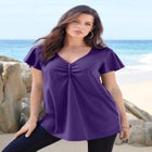 Plus Size Cotton Ultimate Flutter Sleeve Sweetheart Tee image number 1