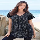 Plus Size Cotton Ultimate Flutter Sleeve Sweetheart Tee image number null
