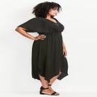 Aimee Sateen Flutter Sleeve Dress image number null