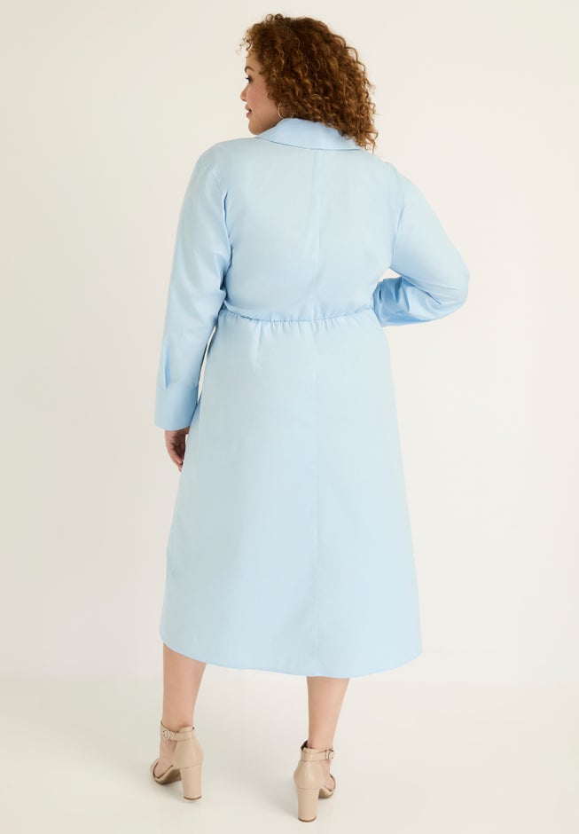 Collared Midi Wrap Dress image number 1