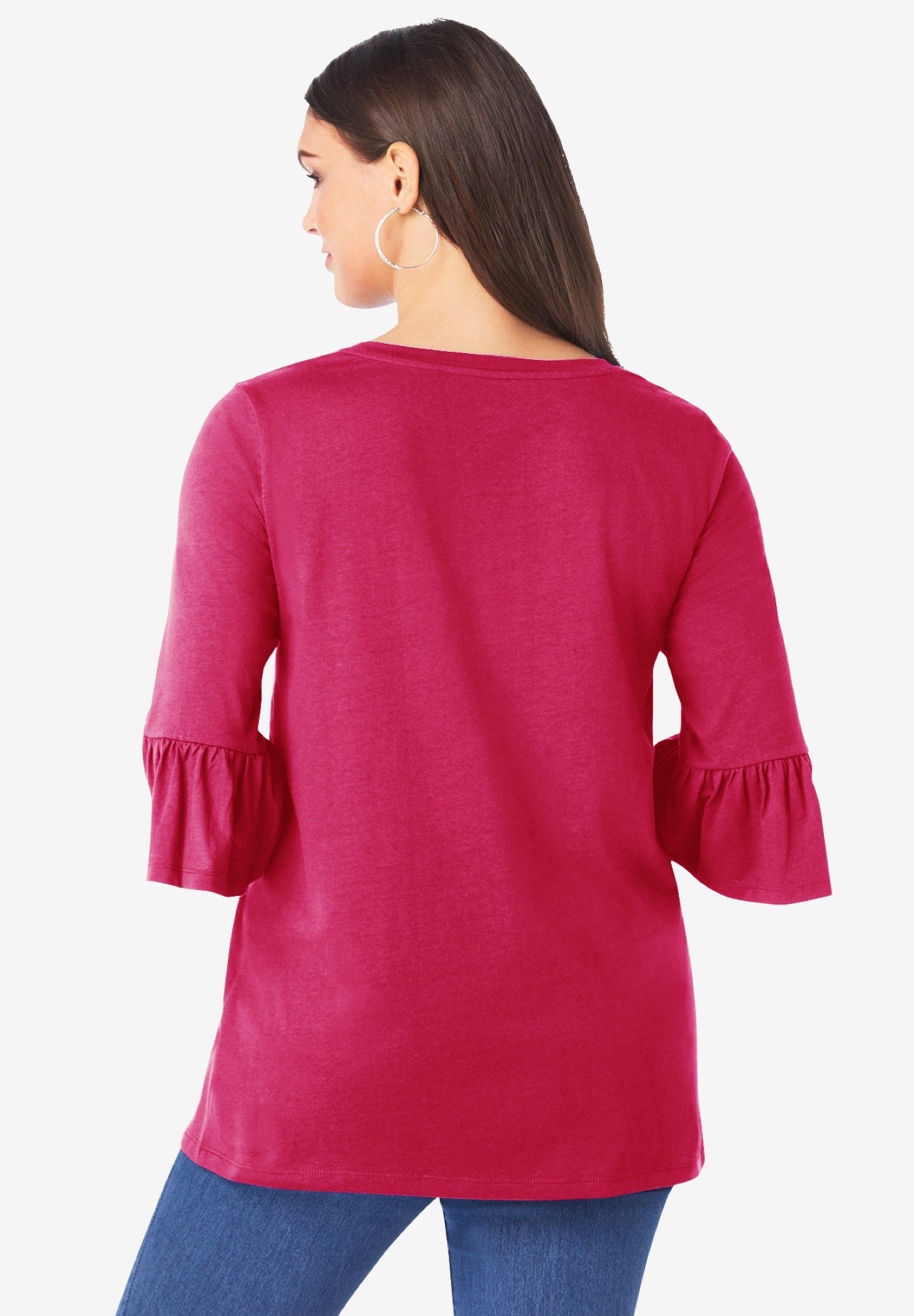 Plus Size Cotton Ultimate Bell Sleeve Tee image number 1