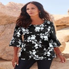 Plus Size Cotton Ultimate Bell Sleeve Tee image number null