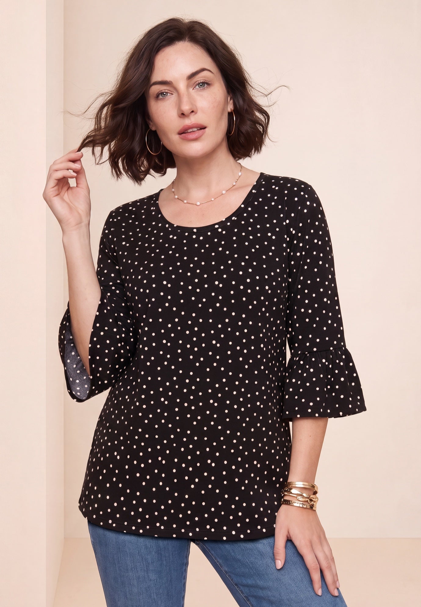Plus Size Cotton Ultimate Bell Sleeve Tee image number 0
