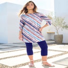 Plus Size Cotton Ultimate Boatneck Tunic with Side Slits image number null