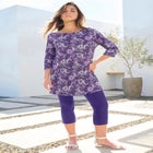 Plus Size Cotton Ultimate Boatneck Tunic with Side Slits image number null