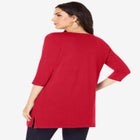 Plus Size Cotton Ultimate Boatneck Tunic with Side Slits image number null
