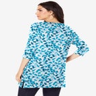 Plus Size Cotton Ultimate Boatneck Tunic with Side Slits image number null