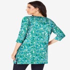 Plus Size Cotton Ultimate Boatneck Tunic with Side Slits image number null