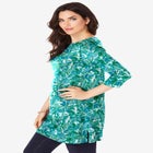 Plus Size Cotton Ultimate Boatneck Tunic with Side Slits image number null