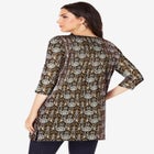 Plus Size Cotton Ultimate Boatneck Tunic with Side Slits image number null