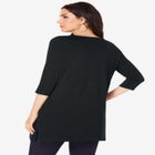 Plus Size Cotton Ultimate Boatneck Tunic with Side Slits image number null