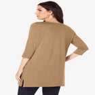 Plus Size Cotton Ultimate Boatneck Tunic with Side Slits image number null