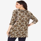 Plus Size Cotton Ultimate Boatneck Tunic with Side Slits image number null