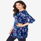 Plus Size Cotton Ultimate Boatneck Tunic with Side Slits image number null