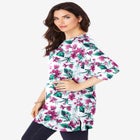 Plus Size Cotton Ultimate Boatneck Tunic with Side Slits image number null