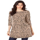 Plus Size Cotton Ultimate Boatneck Tunic with Side Slits image number null