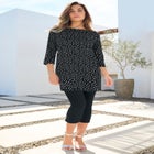 Plus Size Cotton Ultimate Boatneck Tunic with Side Slits image number null