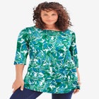 Plus Size Cotton Ultimate Boatneck Tunic with Side Slits image number null