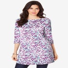 Plus Size Cotton Ultimate Boatneck Tunic with Side Slits image number null