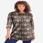 Plus Size Cotton Ultimate Boatneck Tunic with Side Slits image number null
