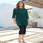 Plus Size Cotton Ultimate Boatneck Tunic with Side Slits image number null