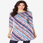 Plus Size Cotton Ultimate Boatneck Tunic with Side Slits image number null