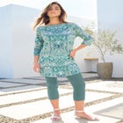 Plus Size Cotton Ultimate Boatneck Tunic with Side Slits image number null