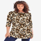 Plus Size Cotton Ultimate Boatneck Tunic with Side Slits image number null